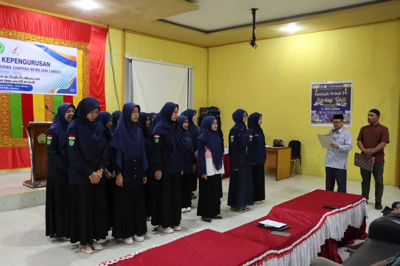 Pengurus UKPM Zawiyah News IAIN Langsa Periode 2025 Dilantik