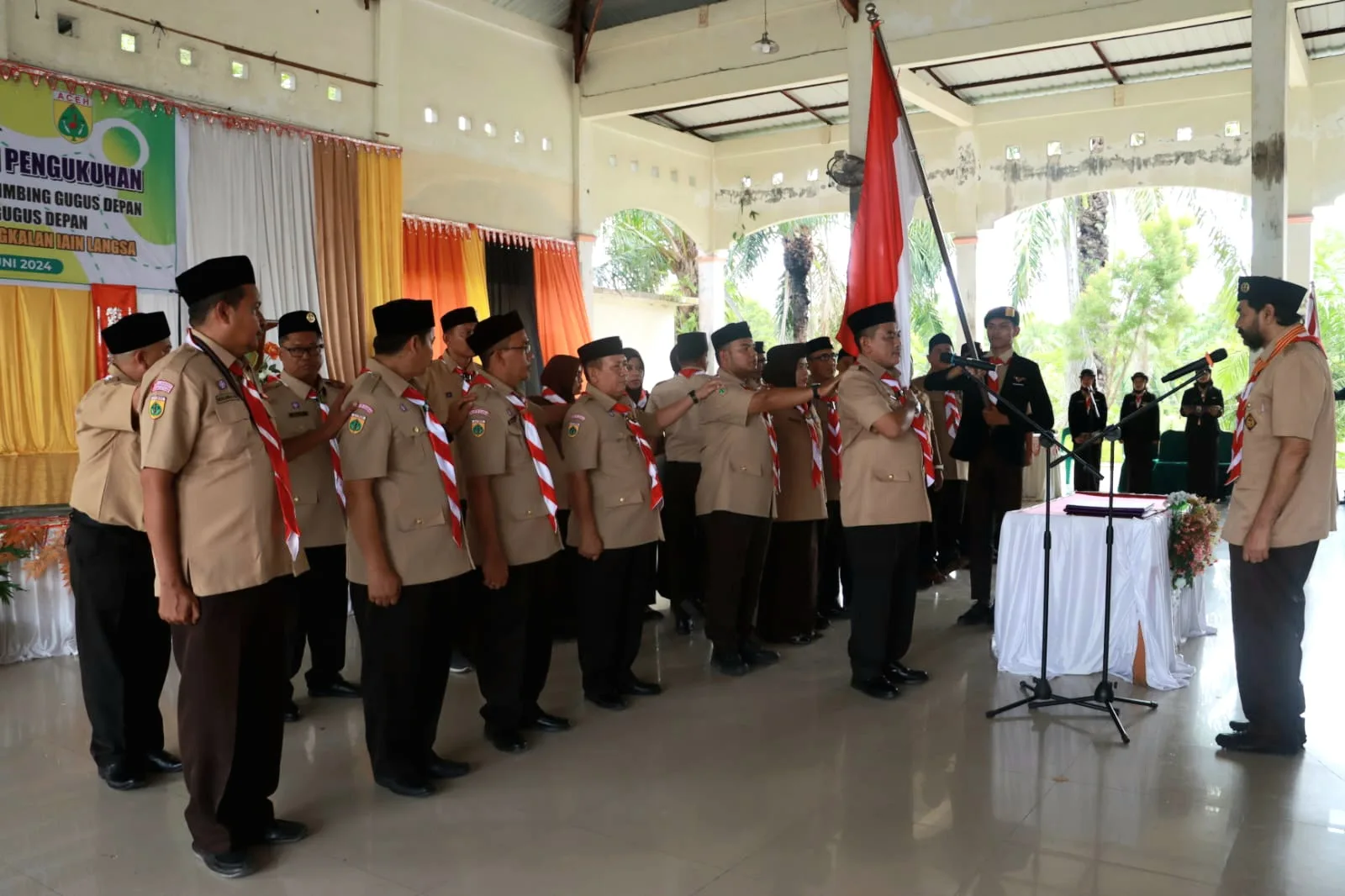 Ka Kwarda Aceh Kukuhkan Pengurus Mabigus dan Gudep Pramuka IAIN Langsa