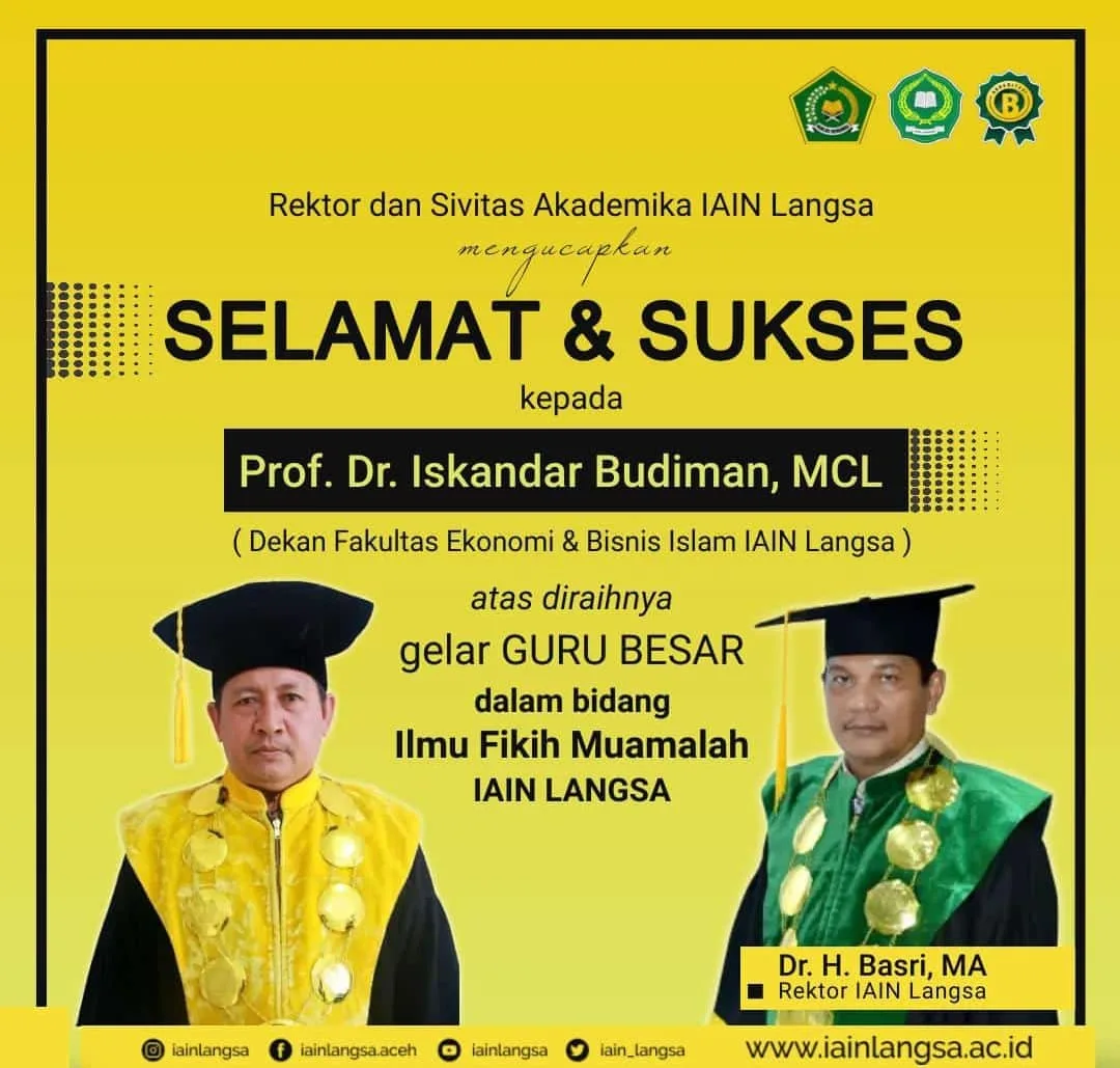 Raih Gelar Profesor, Rektor IAIN Langsa Sampaikan Apresiasi