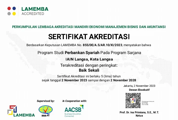 Prodi Perbankan Syariah IAIN Langsa Raih Akreditasi Baik Sekali dari LAMEMBA