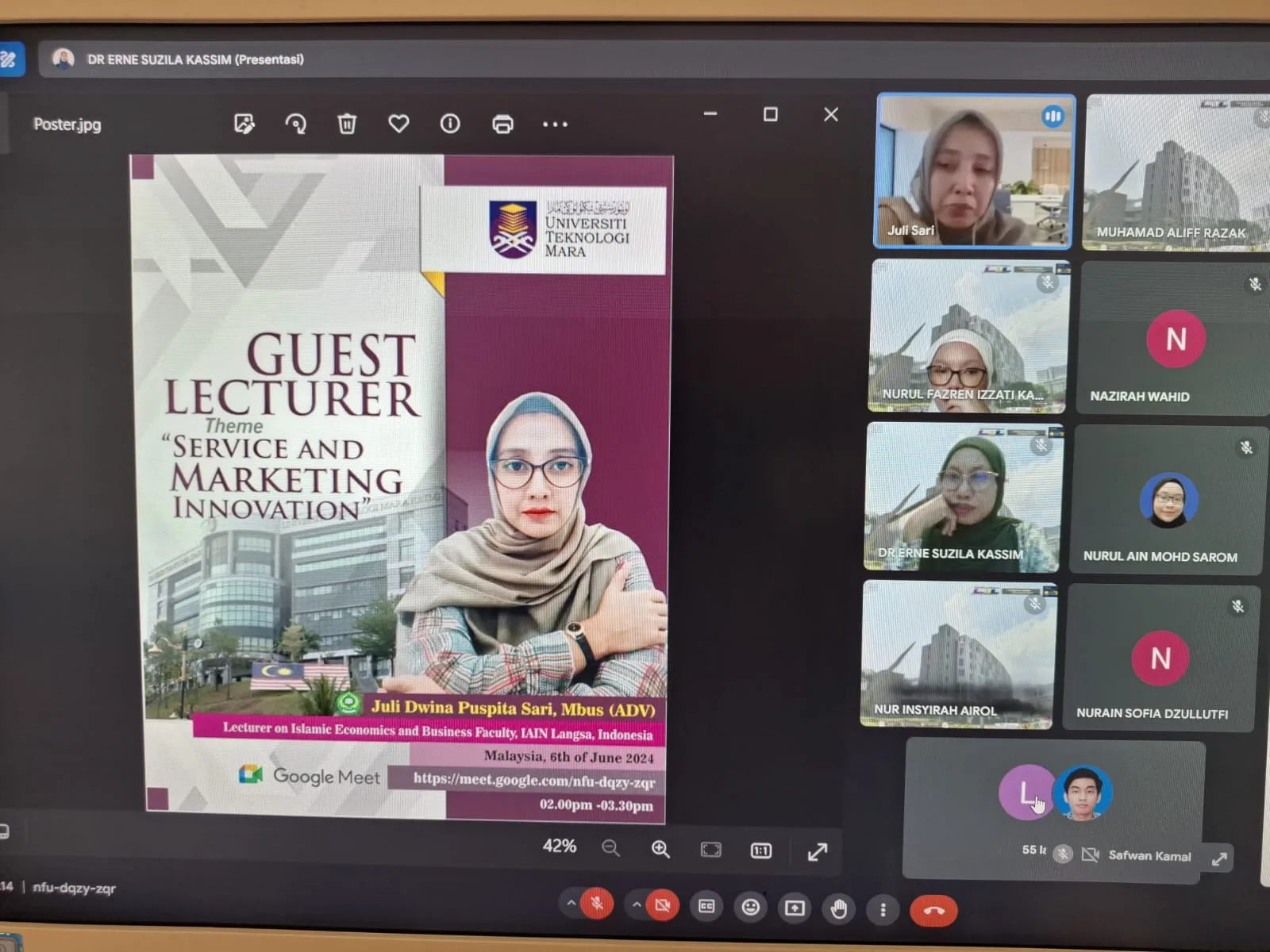 Dosen FEBI IAIN Langsa Menjadi Guest Lecturer di UiTM Malaysia